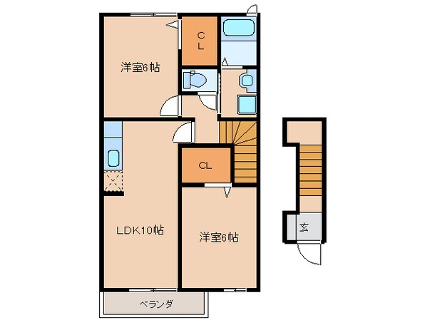 明野駅 徒歩34分 2階の物件間取画像